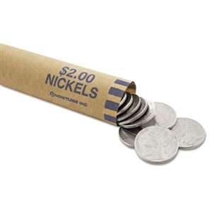 MMF INDUSTRIES Nested Preformed Coin Wrappers, Nickels, $2.00, Blue, 1000 Wrappers/Box