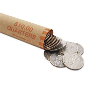 MMF INDUSTRIES Nested Preformed Coin Wrappers, Quarters, $10.00, Orange, 1000 Wrappers/Box