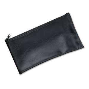 MMF INDUSTRIES Leatherette Zippered Wallet, Leather-Like Vinyl, 11w x 6h, Black