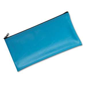 MMF INDUSTRIES Leatherette Zippered Wallet, Leather-Like Vinyl, 11w x 6h, Marine Blue