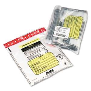 MMF INDUSTRIES Tamper-Evident Deposit/Cash Bags, Plastic, 12 x 16, Clear, 100 Bags/Box