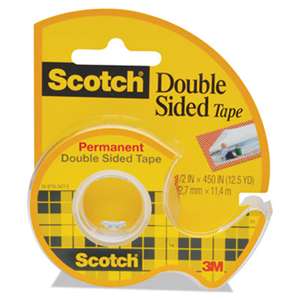 3M/COMMERCIAL TAPE DIV. 665 Double-Sided Permanent Tape w/Hand Dispenser, 1/2" x 450", Clear