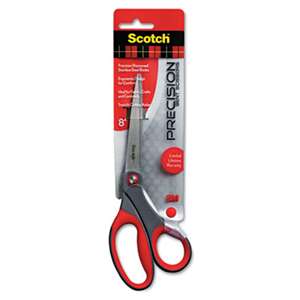 Scotch 1448B Precision Scissors, Pointed, 8" Length, 3-1/8" Cut, Gray/Red