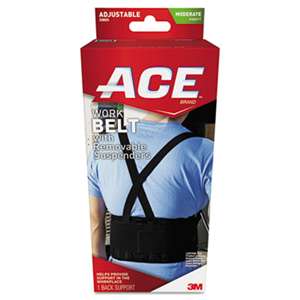 3M/COMMERCIAL TAPE DIV. Work Belt with Removable Suspenders, One Size Adjustable, Black