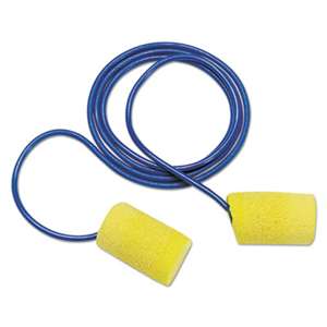 3M/COMMERCIAL TAPE DIV. EúAúR Classic Earplugs, Corded, PVC Foam, Yellow, 200 Pairs