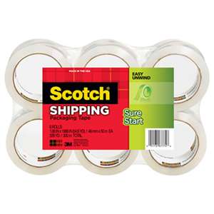 Scotch 35006 3500 Packaging Tape, 1.88" x 54.6yds, 3" Core, Clear, 6/Pack