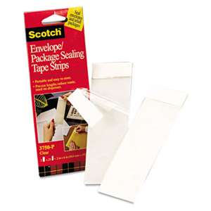 3M/COMMERCIAL TAPE DIV. Envelope/Package Sealing Tape Strips, 2" x 6", Clear, 50/Pack