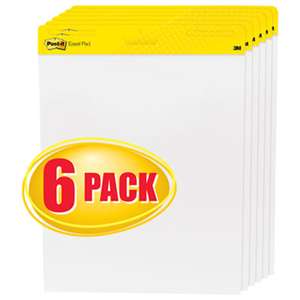 3M/COMMERCIAL TAPE DIV. Self Stick Easel Pads, 25 x 30, White, 6 30 Sheet Pads/Carton