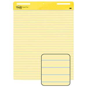 3M/COMMERCIAL TAPE DIV. Self Stick Easel Pads, Ruled, 25 x 30, Yellow, 2 30 Sheet Pads/Carton