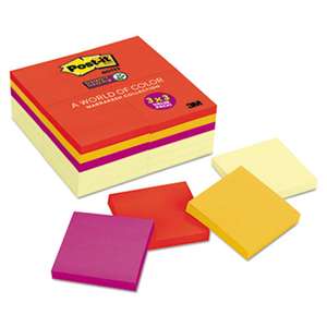 3M/COMMERCIAL TAPE DIV. Note Pads Office Pack, 3 x 3, Canary Yellow/Marrakesh, 90-Sheet, 24/Pack