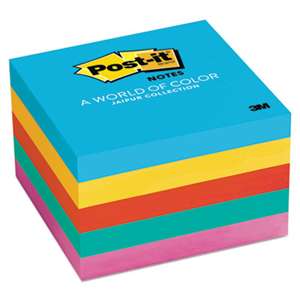 3M/COMMERCIAL TAPE DIV. Original Pads in Jaipur Colors, 3 x 3, 100-Sheet, 5/Pack