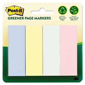 3M/COMMERCIAL TAPE DIV. Greener Page Flags, Pastel, 50 Strips/Pad, 4 Pads/Pack