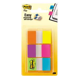 3M/COMMERCIAL TAPE DIV. Page Flags in Portable Dispenser, Assorted Brights, 60 Flags/Pack