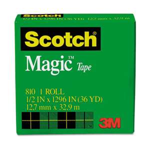 3M/COMMERCIAL TAPE DIV. Magic Tape, 1/2" x 1296", 1" Core, Clear
