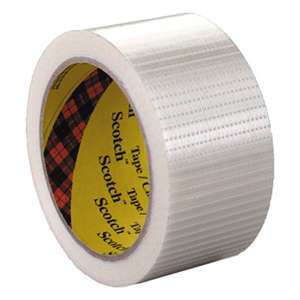 3M/COMMERCIAL TAPE DIV. Bi-Directional Filament Tape, 50mm x 50m, 3" Core, Clear