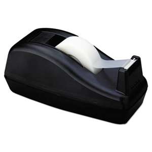 Scotch C40BK Deluxe Desktop Tape Dispenser, Attached 1" Core, Heavily Weighted, Black