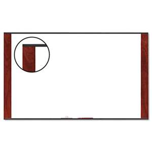 3M/COMMERCIAL TAPE DIV. Melamine Dry Erase Board, 96 x 48, Mahogany Frame