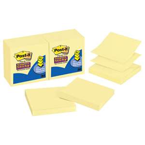 3M/COMMERCIAL TAPE DIV. Pop-up 3 x 3 Note Refill, Canary Yellow, 90-Sheet, 12/Pack