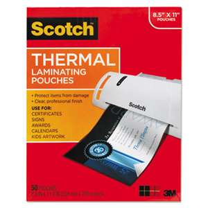 3M/COMMERCIAL TAPE DIV. Letter Size Thermal Laminating Pouches, 3 mil, 11 1/2 x 9, 50/Pack