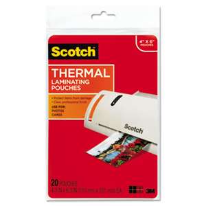 3M/COMMERCIAL TAPE DIV. Photo Size Thermal Laminating Pouches, 5 mil, 6 x 4, 20/Pack