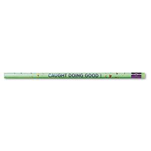 MOON PRODUCTS Decorated Wood Pencil, Caught Doing Good, HB #2, Green Brl, Dozen