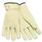 MCR SAFETY Full Leather Cow Grain Driver Gloves, Tan, Large, 12 Pairs