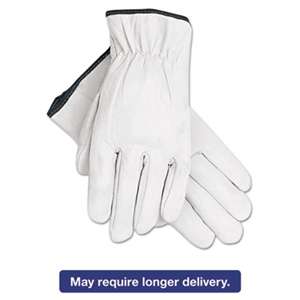 MCR SAFETY Grain Goatskin Driver Gloves, White, X-Large, 12 Pairs