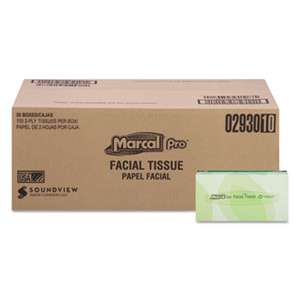 MARCAL MANUFACTURING, LLC 100% Recycled Convenience Pack Facial Tissue, White, 100/Box, 30 Boxes/Carton