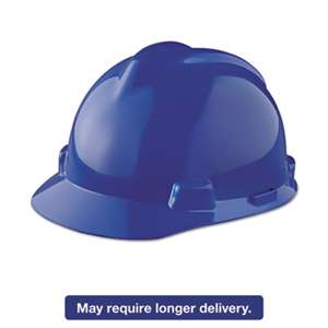 SAFETY WORKS V-Gard Hard Hats, Staz-On Pin-Lock Suspension, Size 6 1/2 - 8, Blue