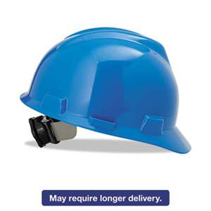 SAFETY WORKS V-Gard Hard Hats, Ratchet Suspension, Size 6 1/2 - 8, Blue