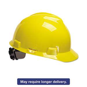 SAFETY WORKS V-Gard Hard Hats, Ratchet Suspension, Size 6 1/2 - 8, Yellow