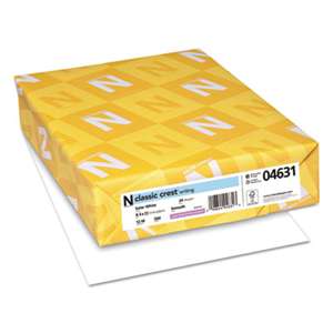NEENAH PAPER CLASSIC CREST Paper, 24lb, 97 Bright, 8 1/2 x 11, Solar White, 500 Sheets