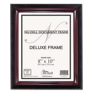 NuDell 17401 Executive Document Frame, Plastic, 8 x 10, Black/Mahogany