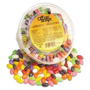 OFFICE SNAX, INC. Jelly Beans, Assorted Flavors, 2 lb Resealable Plastic Tub