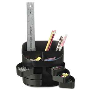 OFFICEMATE INTERNATIONAL CORP. Double Supply Organizer, 11-Compartment, 6 1/2w x 4 3/4d x 5 3/4h, Black