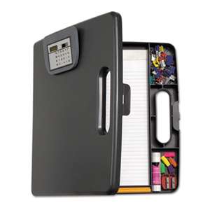 OFFICEMATE INTERNATIONAL CORP. Portable Storage Clipboard Case w/Calculator, 12w x 13 1/10h, Charcoal