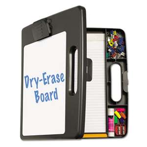 OFFICEMATE INTERNATIONAL CORP. Portable Dry Erase Clipboard Case, 4 Compartments, 1/2" Capacity, Charcoal