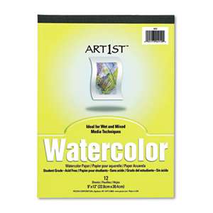 PACON CORPORATION Artist Watercolor Paper Pad, 9 x 12, White, 12 Sheets