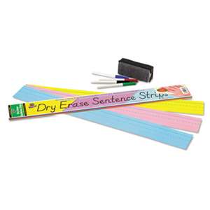 PACON CORPORATION Dry Erase Sentence Strips, 24 x 3, Assorted: Blue/Pink/Yellow, 30/Pack