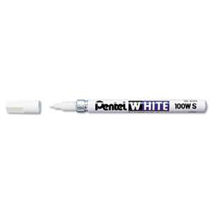 PENTEL OF AMERICA Permanent Marker, Fine Point, White