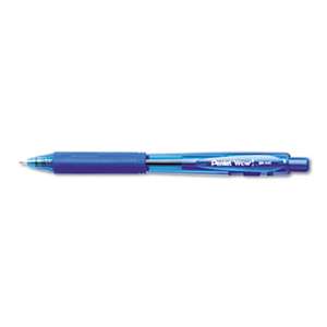 PENTEL OF AMERICA WOW! Retractable Ballpoint Pen, 1mm, Blue Barrel/Ink, Dozen