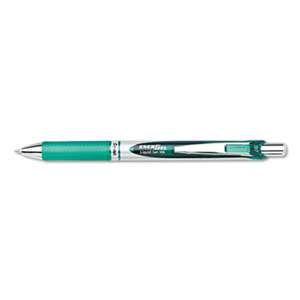 PENTEL OF AMERICA EnerGel RTX Retractable Liquid Gel Pen, .7mm, Black/Gray Barrel, Green Ink