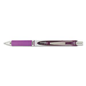 PENTEL OF AMERICA EnerGel RTX Retractable Liquid Gel Pen, .7mm, Black/Gray Barrel, Violet Ink