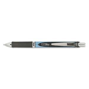 PENTEL OF AMERICA EnerGel RTX Retractable Liquid Gel Pen, .7mm, Needle, Black/Gray Brl, Black Ink