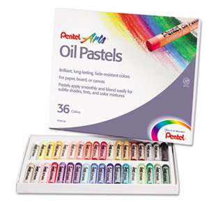 PENTEL OF AMERICA Oil Pastel Set With Carrying Case,36-Color Set, Assorted, 36/Set