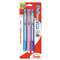 PENTEL OF AMERICA Clic Eraser Pencil-Style Grip Eraser, Assorted, 3/Pack