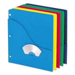 ESSELTE PENDAFLEX CORP. Wave Slash Pocket Project Folders, 3 Holes, Letter, Five Colors, 10/Pack