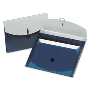 ESSELTE PENDAFLEX CORP. Four-Pocket Slide File Wallet, Letter, Polypropylene, Blue/Silver