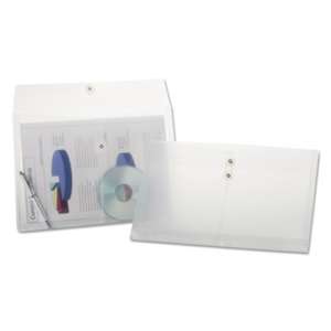 ESSELTE PENDAFLEX CORP. Expandable Poly String & Button Booklet Envelope, Clear, Legal, 3/Pack