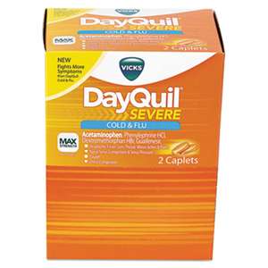 PROCTER & GAMBLE Cold & Flu Caplets, Daytime, Severe Cold & Flu, 25 Packs/Box